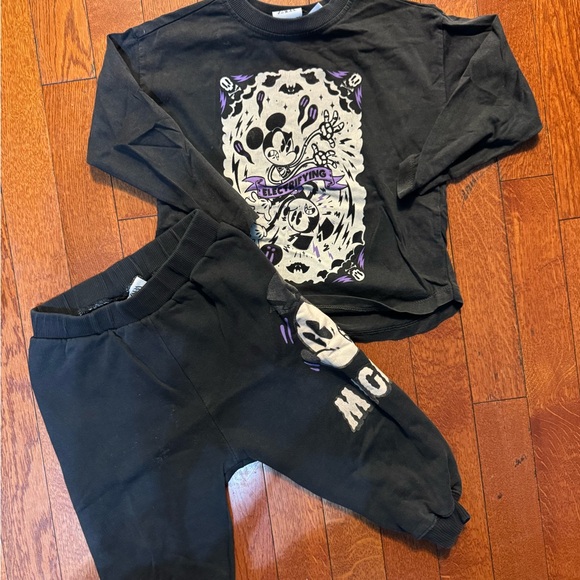 Zara Other - Zara Black and Purple Mickey Mouse jogger set